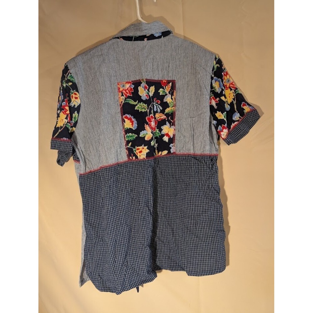 Napa Valley Patchwork Floral Button Front Shirt Size 8 Short Sleeve Retro - Picture 2 of 3